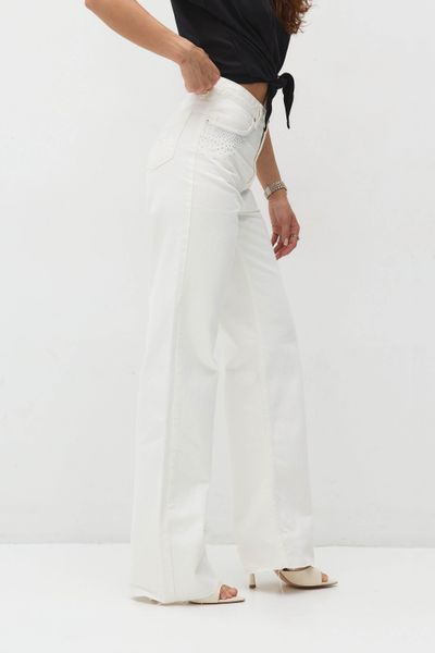 White Crystal Jeans, White, XS