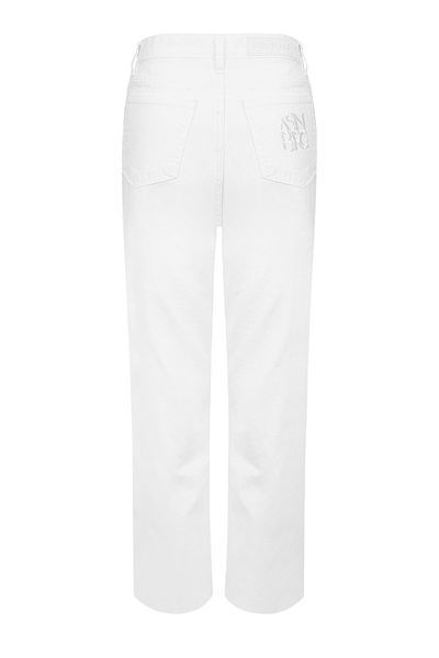 White Crystal Jeans, White, XS