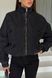 Black Bomber jacket, Black, OVERSIZED