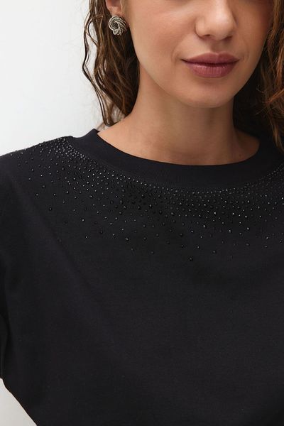 Black Crystal T-shirt, Black, S