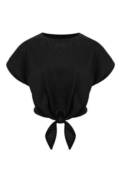 Black Crystal T-shirt, Black, M