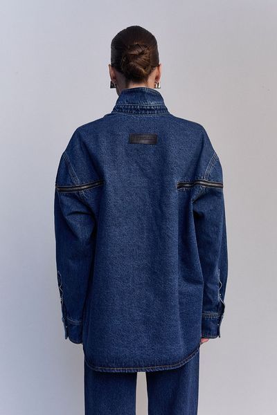 Blue Zip Shirt, Navy blue, Usize (XS-L)
