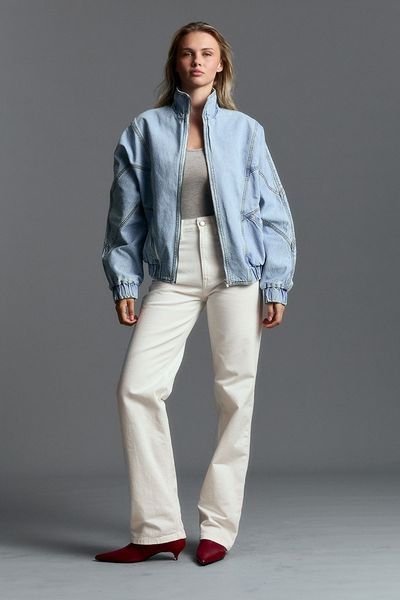 Blue bomber jacket, Light blue, OVERSIZED