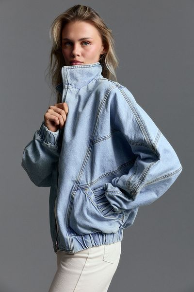 Blue bomber jacket, Light blue, OVERSIZED