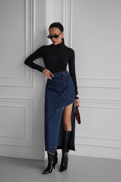 Midi skirt Emma, Navy blue, XS