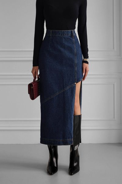 Midi skirt Emma, Navy blue, XS