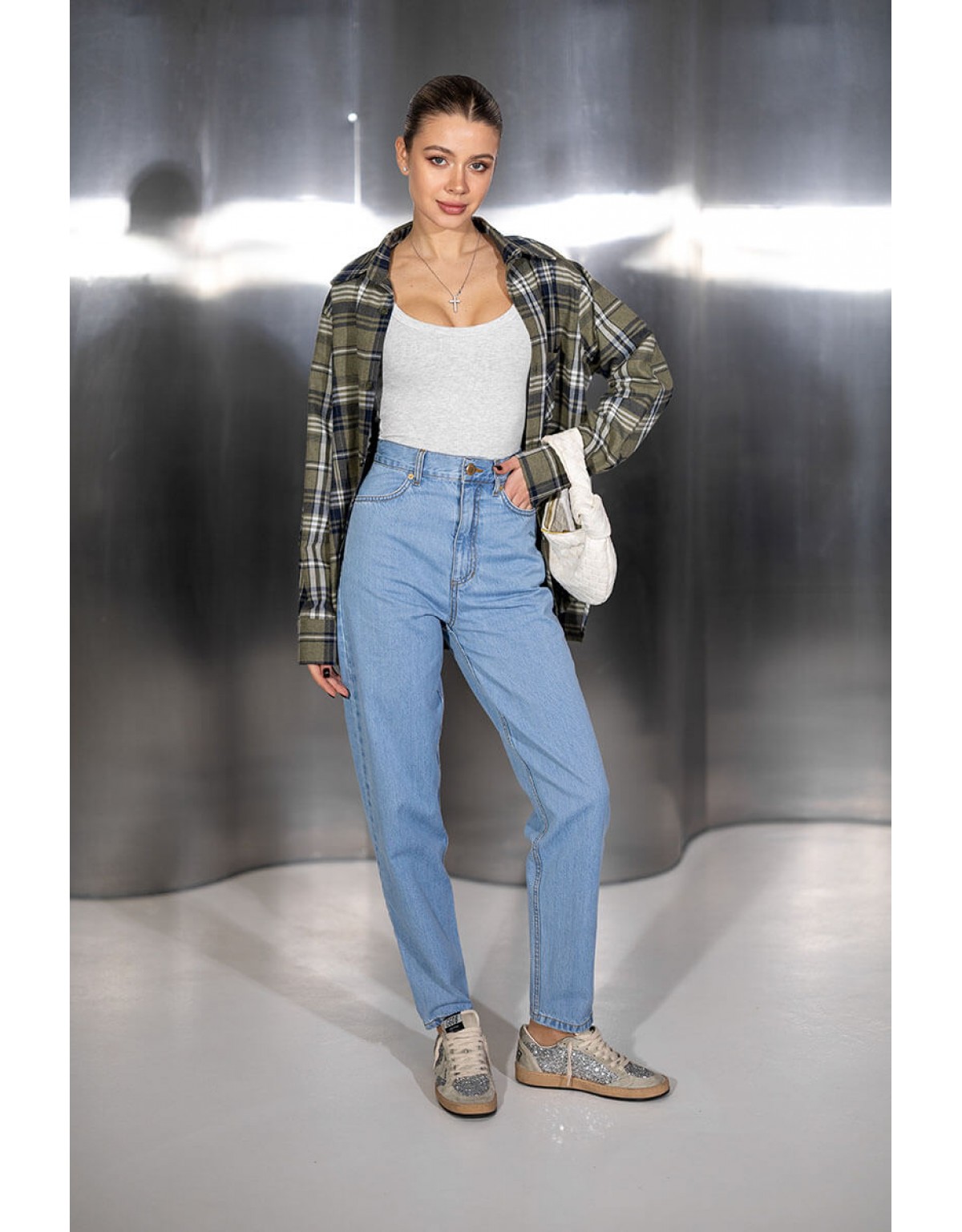 Джинси банани блакитні 