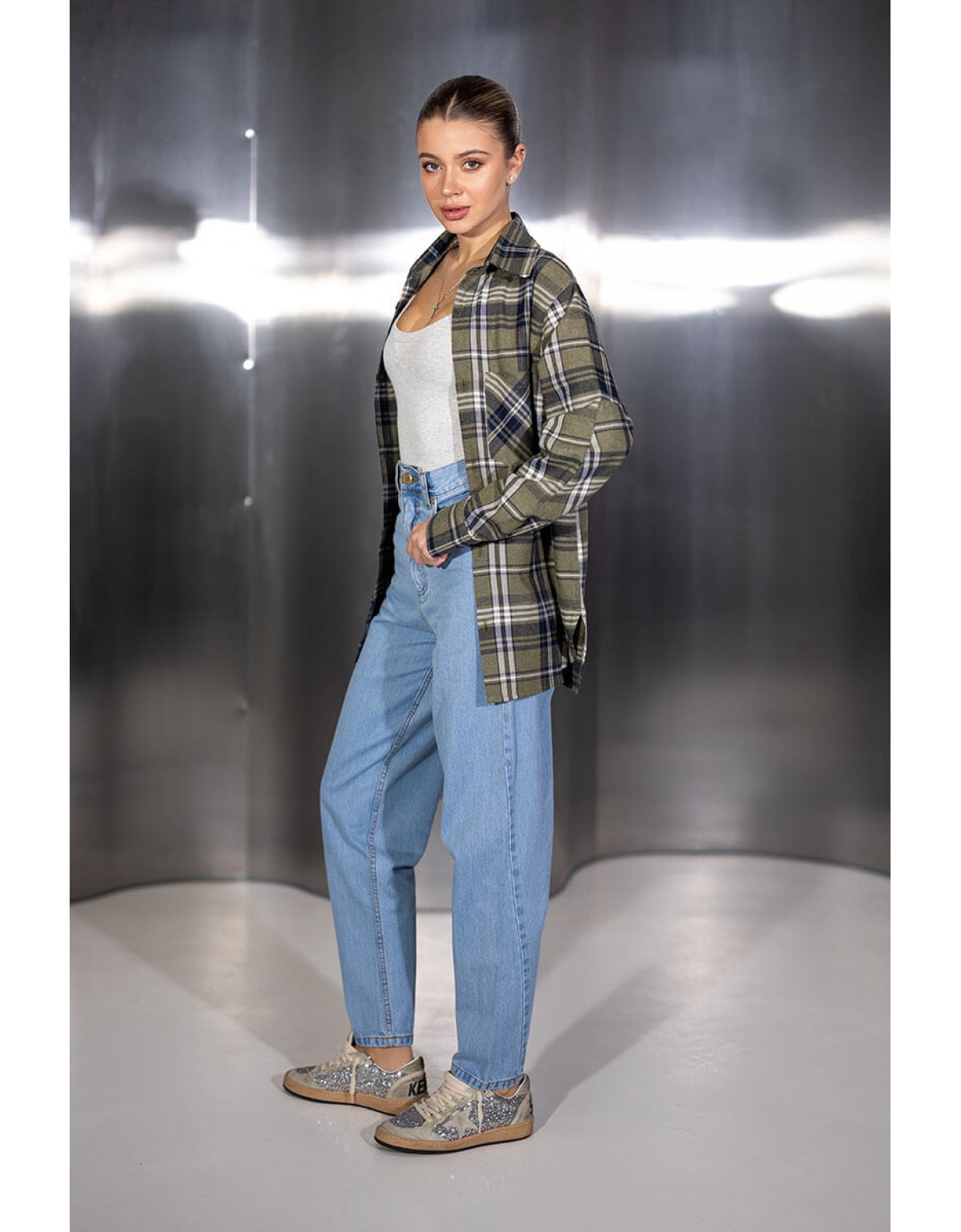 Джинси банани блакитні 