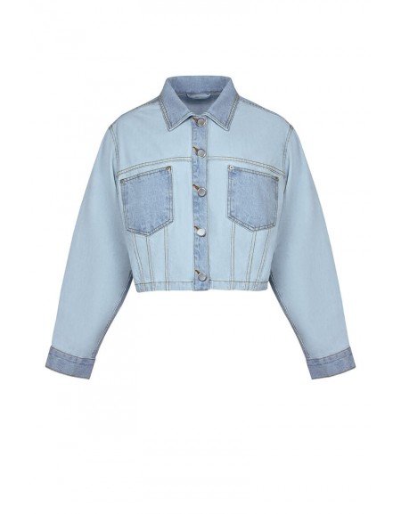Куртка Crop світло-блакитна