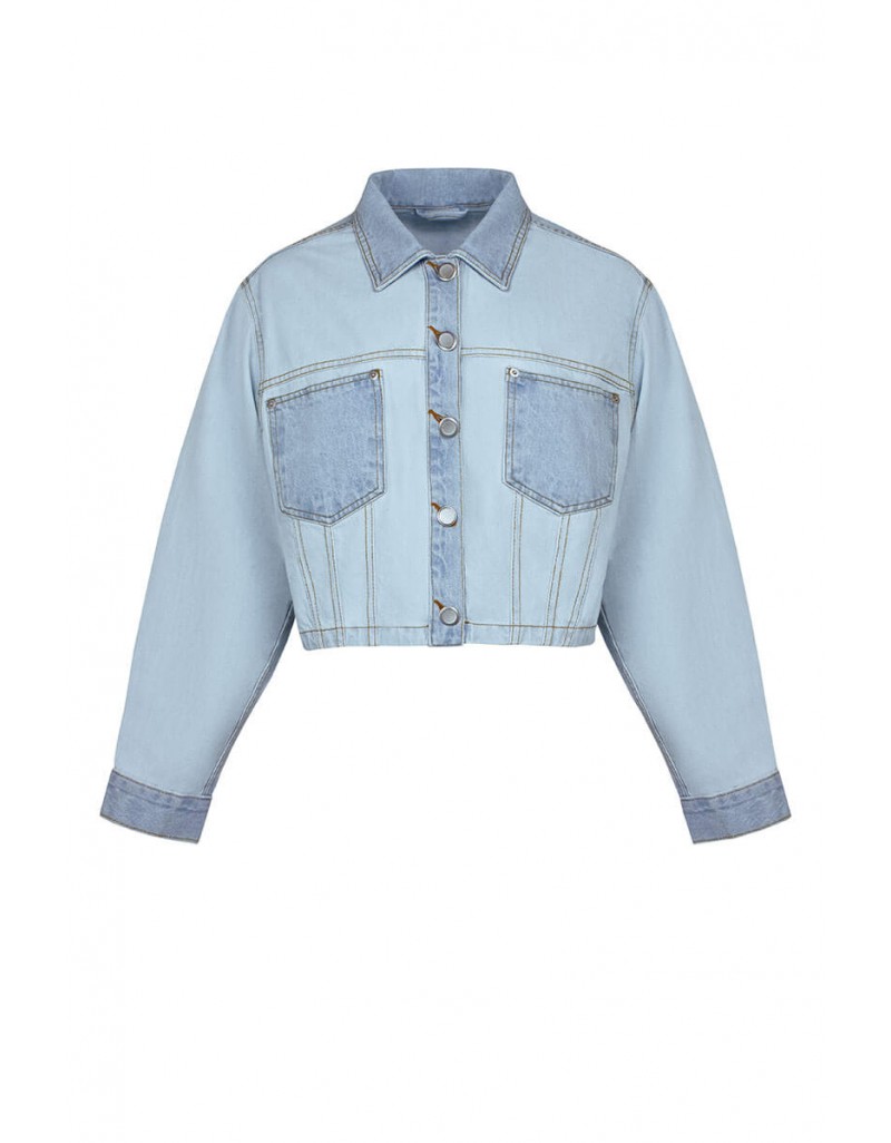Куртка Crop світло-блакитна