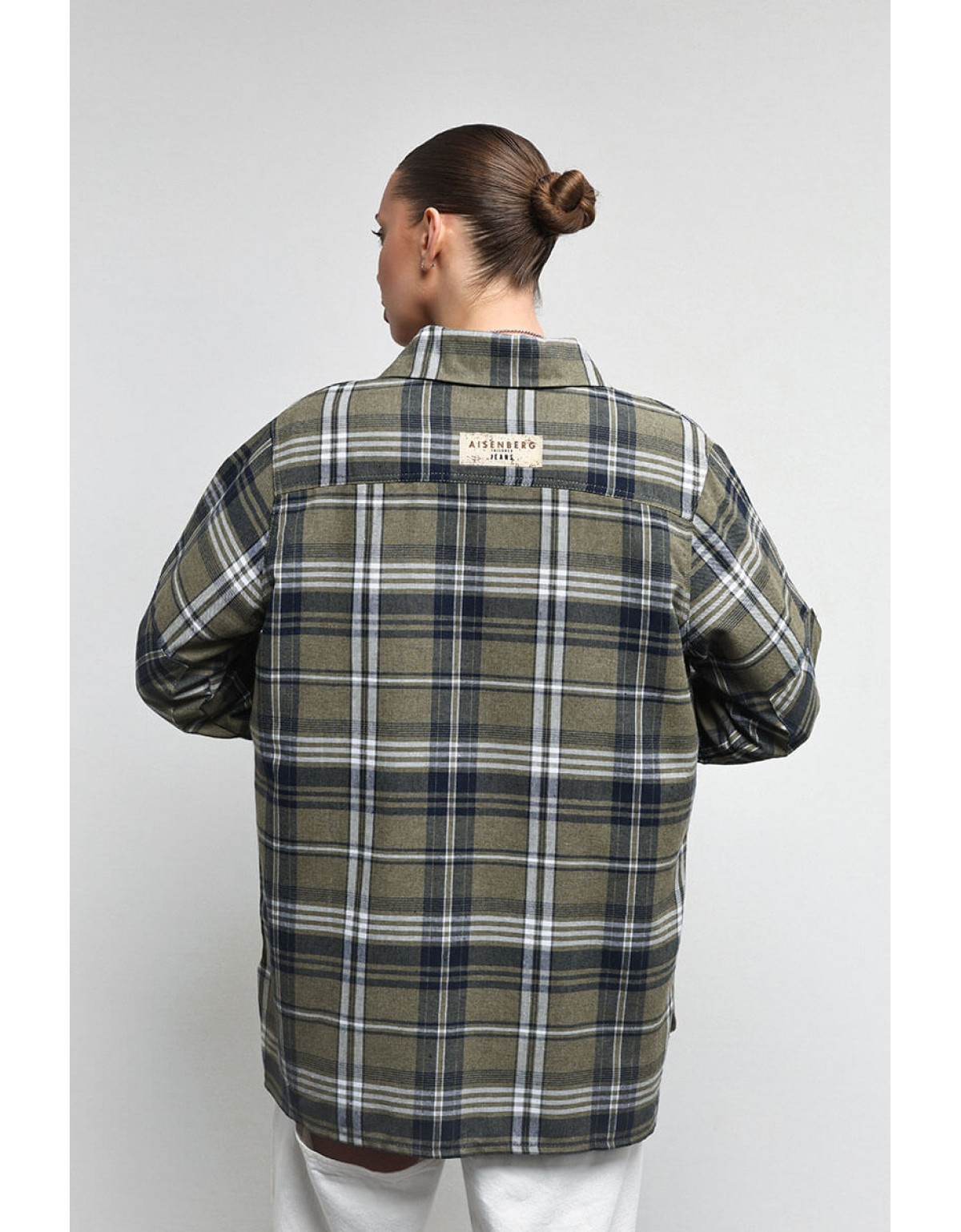 Сорочка в клітинку хакі