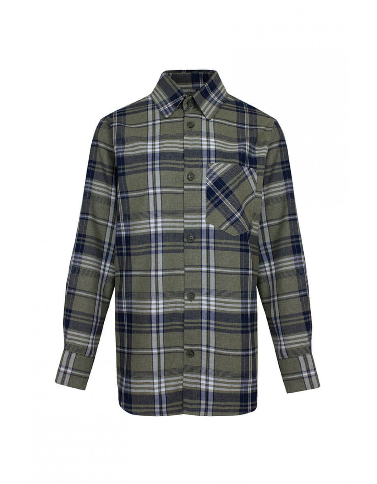 Сорочка в клітинку хакі