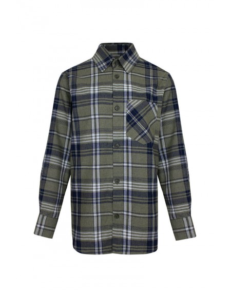 Сорочка в клітинку хакі