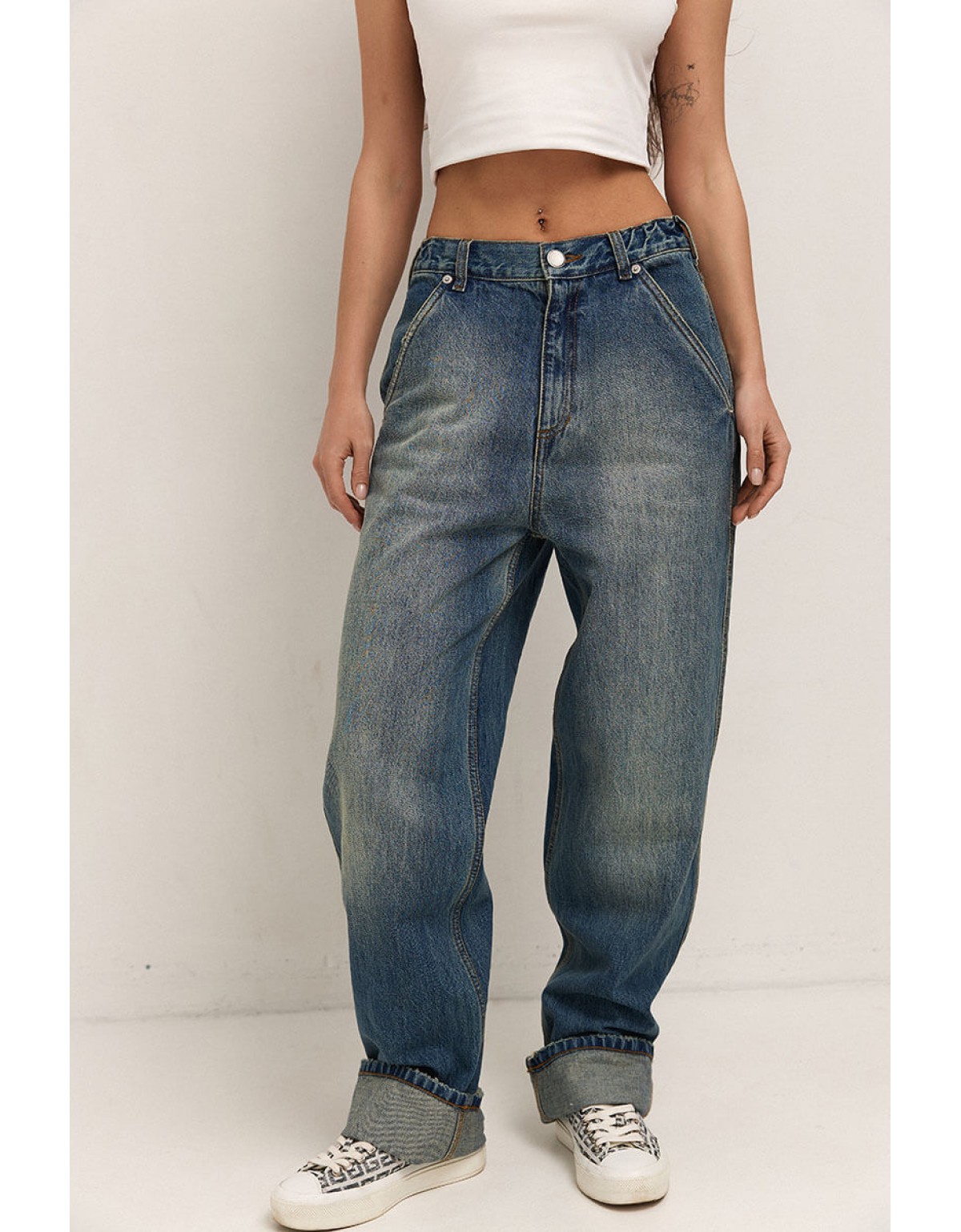 Джинси прямого силуету з низькою посадкою Vintage