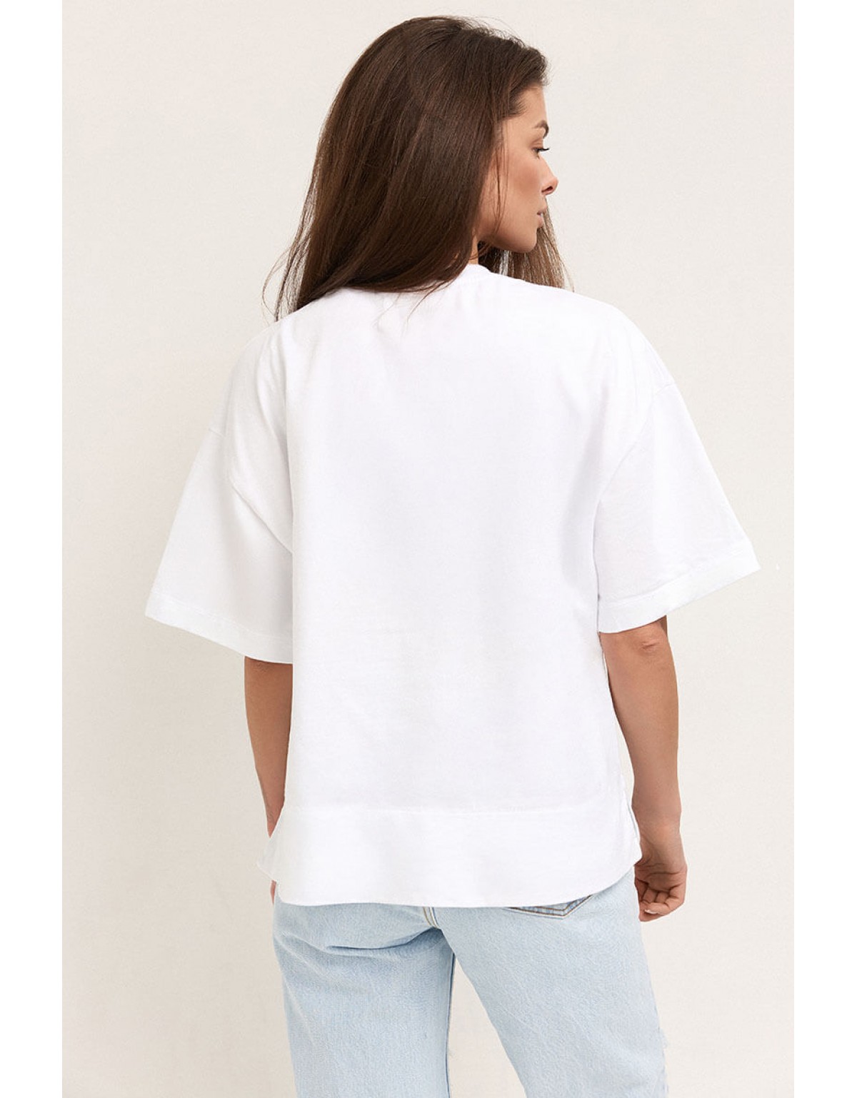 Футболка basic біла (з розрізами по боках)